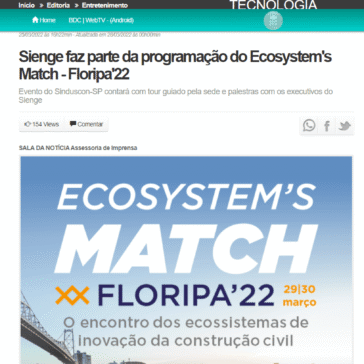 Sienge faz parte da programação do Ecosystem’s Match – Floripa’22