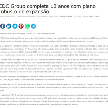 EDC Group completa 12 anos com plano robusto de expansão
