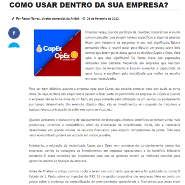 CAPEX E OPEX: QUAL A VANTAGEM E COMO USAR DENTRO DA SUA EMPRESA?