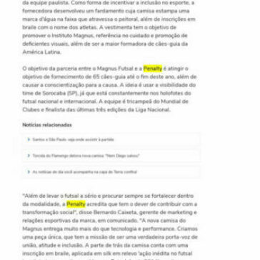 Magnus Futsal tem camisa com inscrição em braile e destaca importância na formação de cães-guia – Terra Notícias