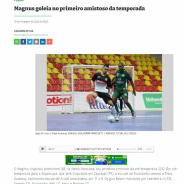 Magnus goleia no primeiro amistoso da temporada – Cruzeiro do Sul