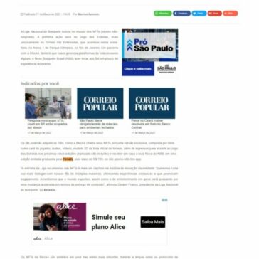 NBB entra no universo dos NFTs com itens exclusivos do Torneio de Enterradas – Correio Popular