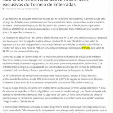 NBB entra no universo dos NFTs com itens exclusivos do Torneio de Enterradas – Diário do Sudoeste