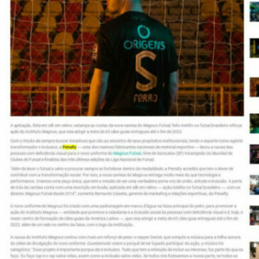 Penalty lança camisa com inscrição em braile para apoiar a causa das pessoas com deficiência visual – Abime Brasil