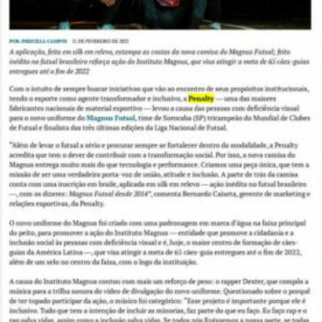 Penalty lança camisa com inscrição em braile para apoiar a causa das pessoas com deficiência visual – Jornal do Estado do Rio