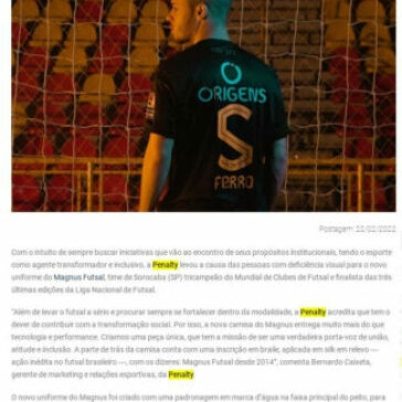 Penalty lança camisa com inscrição em braile para apoiar a causa das pessoas com deficiência visual – Marcas pelo Mundo