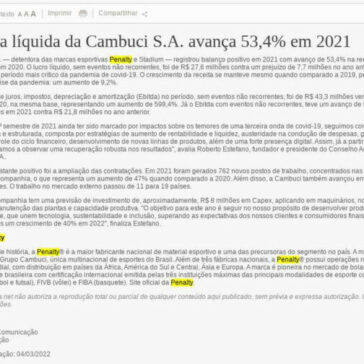 Receita líquida da Cambuci S.A. avança 53,4% em 2021