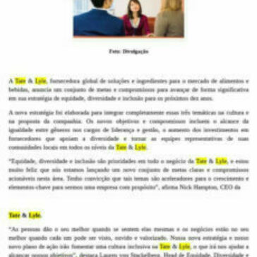 Tate & Lyle apresenta novas metas para equidade, diversidade e inclusão – Revista Indústria de Bebidas