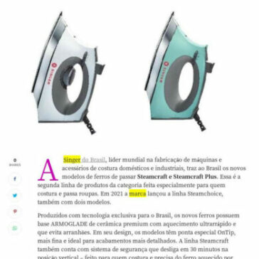 Singer do Brasil lança linha de ferros para quem costura e também passa roupas – Luca Moreira