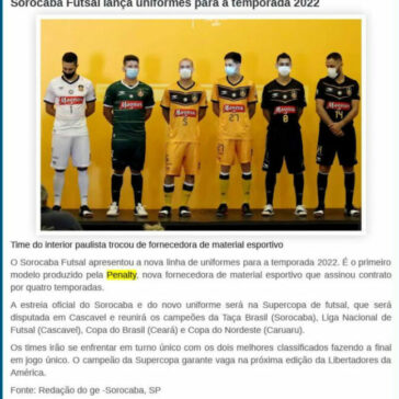 Sorocaba Futsal lança uniformes para a temporada 2022; veja fotos – Bansport Club Quixeramobim