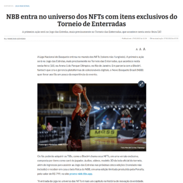 NBB entra no universo dos NFTs com itens exclusivos do Torneio de Enterradas – Jornal VS