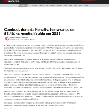 Cambuci tem avanço de 53,4% na receita líquida em 2021 – Máquina do Esporte