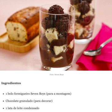 Receita de Bolo brigadeiro de pote
