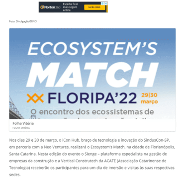 Sienge faz parte da programação do Ecosystem’s Match – Floripa’22
