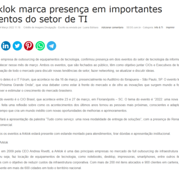 Arklok marca presença em importantes eventos do setor de TI – SEGS