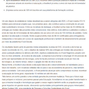 iFood investe R$ 15 milhões em compromissos de educação e meio ambiente – INVESTECE