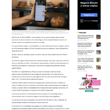 Restaurantes adotam sistema próprio de entrega para fugir de taxas de apps