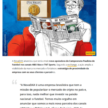 Noticias Cripto: NovaDax anuncia novo patrocinio e Brasil ganha escola de finanças focada em criptomoedas