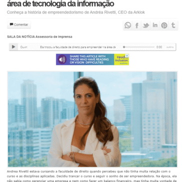 Ela trocou a faculdade de direito para empreender na área de tecnologia da informação