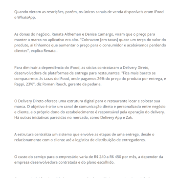 Restaurantes adotam sistema próprio de entrega para fugir de taxas de apps