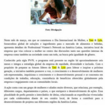No mês das mulheres, Tate & Lyle destaca iniciativas em prol da igualdade de gênero na América Latina – Revista Indústria de Bebidas