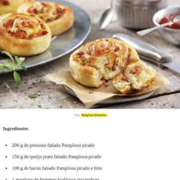 Receita de Anel de presunto, bacon e queijo – Comidas e Receitas