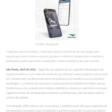 Penalty é a nova parceira da plataforma Futstat – Blog Cultura & Futebol
