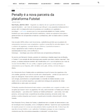 Penalty é a nova parceira da plataforma Futstat – EducaRR