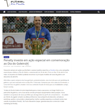 Penalty investe em ação especial em comemoração ao Dia do Goleiro – Futsal em Pauta