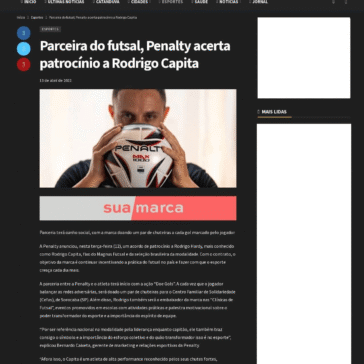 Parceira do futsal, Penalty acerta patrocínio a Rodrigo Capita – J7 Notícias