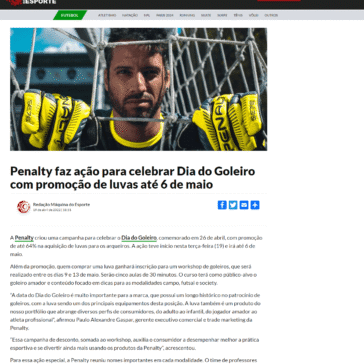 Penalty faz ação para celebrar Dia do Goleiro com promoção de luvas até dia 6 de maio – Máquina do Esporte