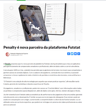 Penalty é nova parceira da plataforma Futstat – Máquina do Esporte