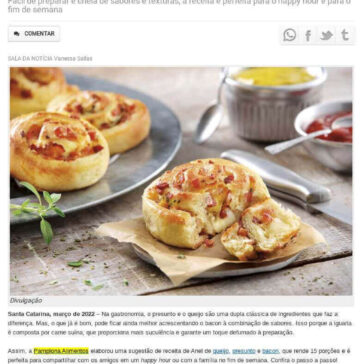 Anel de queijo, presunto e bacon dão mais sabor aos momentos de descontração – Sala da Notícia