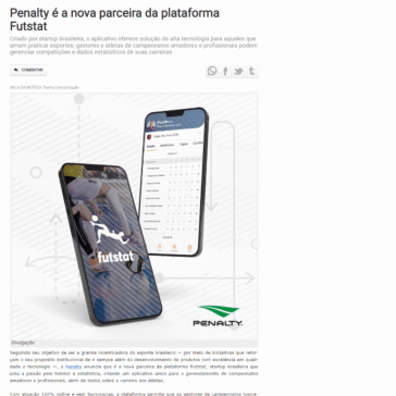 Penalty é a nova parceira da plataforma Futstat – Sala da Notícia