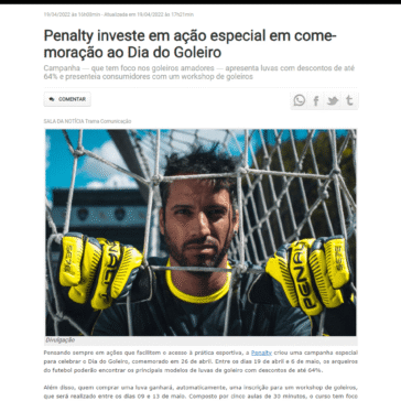 Penalty investe em ação especial em comemoração ao Dia do Goleiro – Sala da Notícia