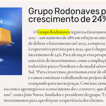 Grupo Rodonaves prevê crescimento de 24%