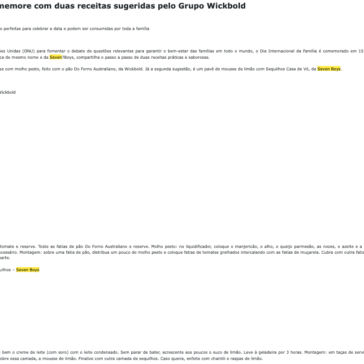 Dia da Família: comemore com duas receitas sugeridas pelo Grupo Wickbold