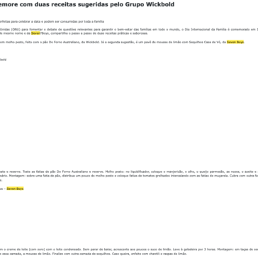 Dia da Família: comemore com duas receitas sugeridas pelo Grupo Wickbold
