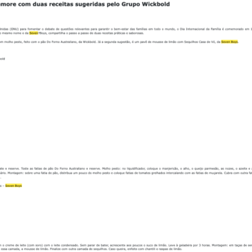 Dia da Família: comemore com duas receitas sugeridas pelo Grupo Wickbold
