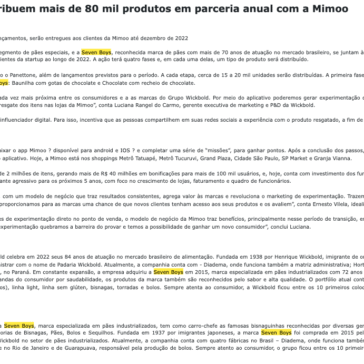 Wickbold e Seven Boys distribuem mais de 80 mil produtos em parceria anual com a Mimoo