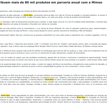 Wickbold e Seven Boys distribuem mais de 80 mil produtos em parceria anual com a Mimoo