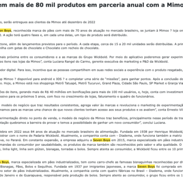 Wickbold e Seven Boys distribuem mais de 80 mil produtos em parceria anual com a Mimoo