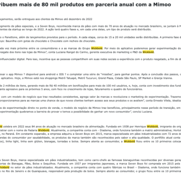 Wickbold e Seven Boys distribuem mais de 80 mil produtos em parceria anual com a Mimoo
