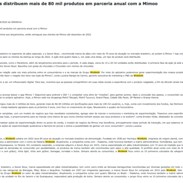 Wickbold e Seven Boys distribuem mais de 80 mil produtos em parceria anual com a Mimoo