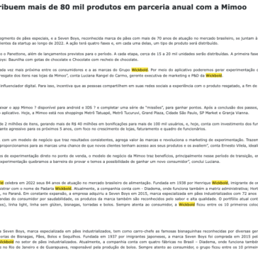 Wickbold e Seven Boys distribuem mais de 80 mil produtos em parceria anual com a Mimoo