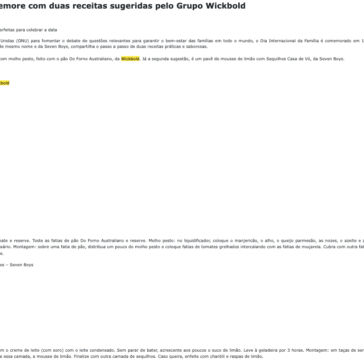 Dia da Família: comemore com duas receitas sugeridas pelo Grupo Wickbold
