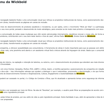 Acessibilidade é incluída no menu da Wickbold