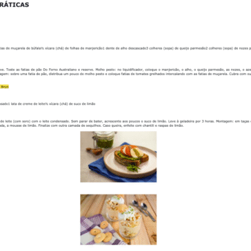 CULINÁRIA – RECEITAS PRÁTICAS