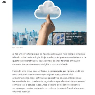 Cloud computing permite digitalização de diversos setores – Terra