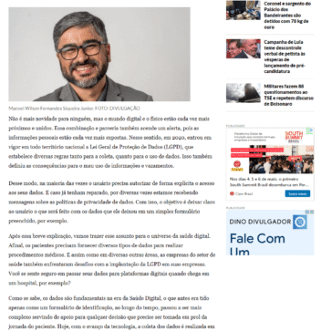 A LGPD e os cuidados com os dados dos pacientes